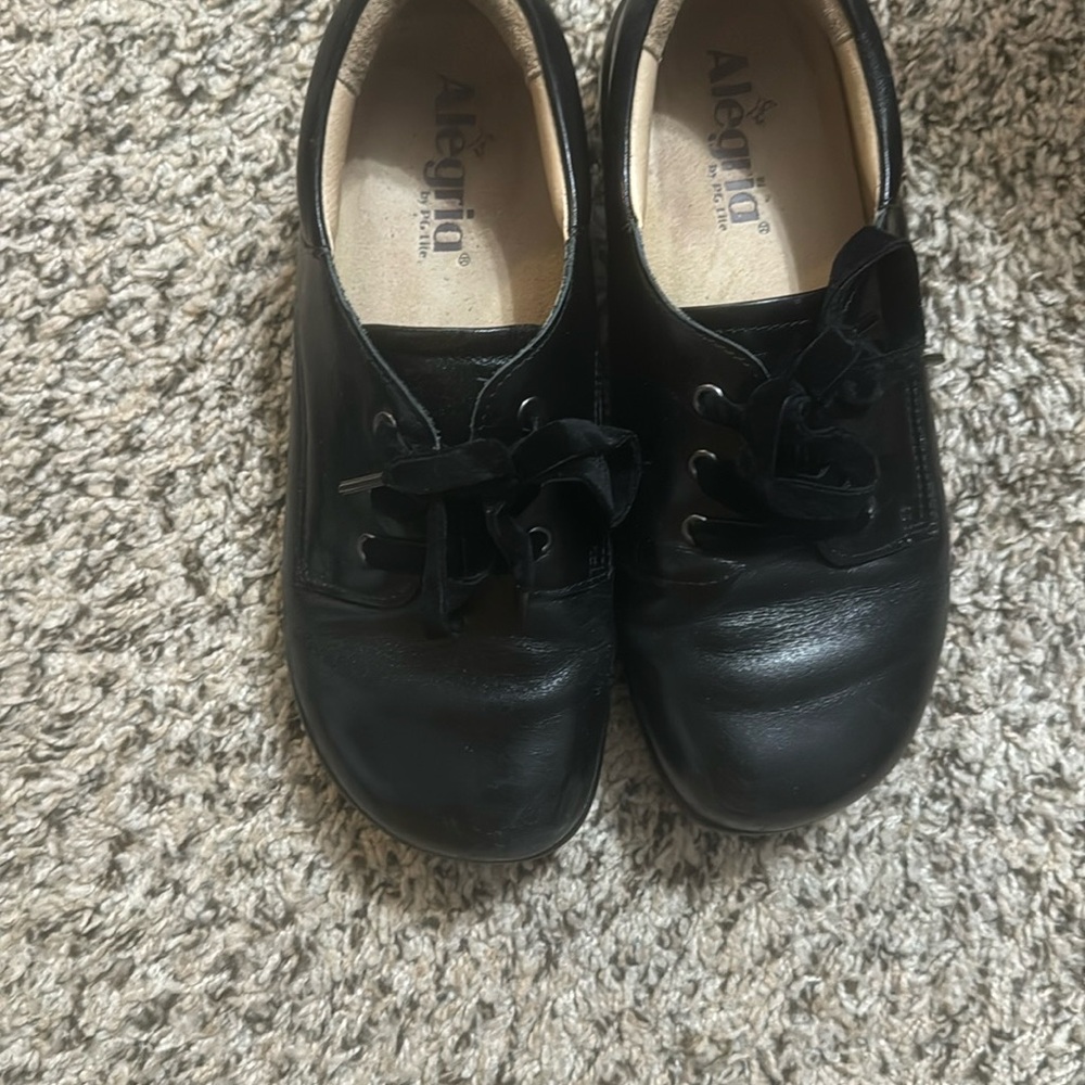 Alegria Black Leather Shoes